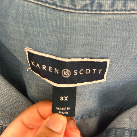 Karen Scott PLUS SIZE Quarter Sleeve Denim Dress OLD NAVY - Picture 2 of 4